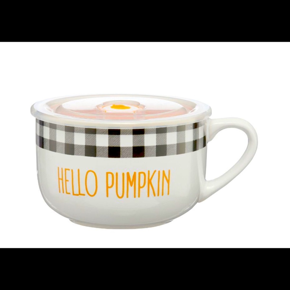 Last One - New “Hello Pumpkin” 24 fl oz Soup Bowl with Lid